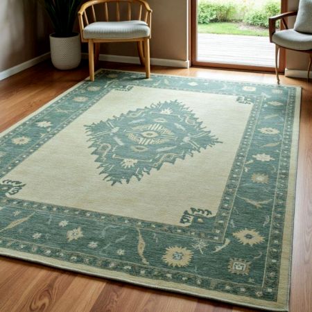 Minimalist Handknotted Wool Rug